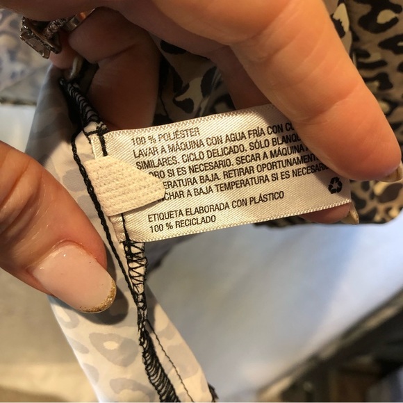 Wild Fable Leopard print a line midi skirt elastic waist and drawstring neon S - Picture 6 of 7